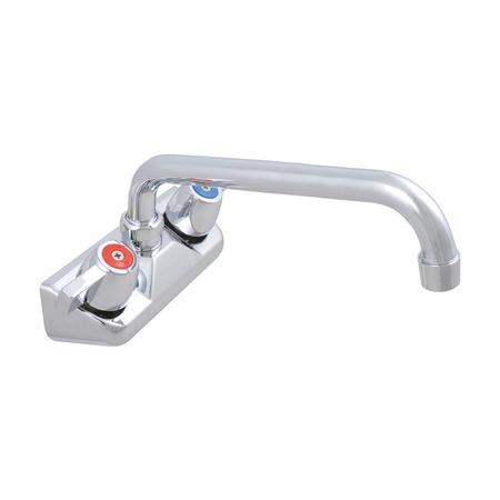 BK RESOURCES Workforce Standard Duty Faucet, 10" Swing Spout, 4" O.C. Splash Mount BKF-W-10-G